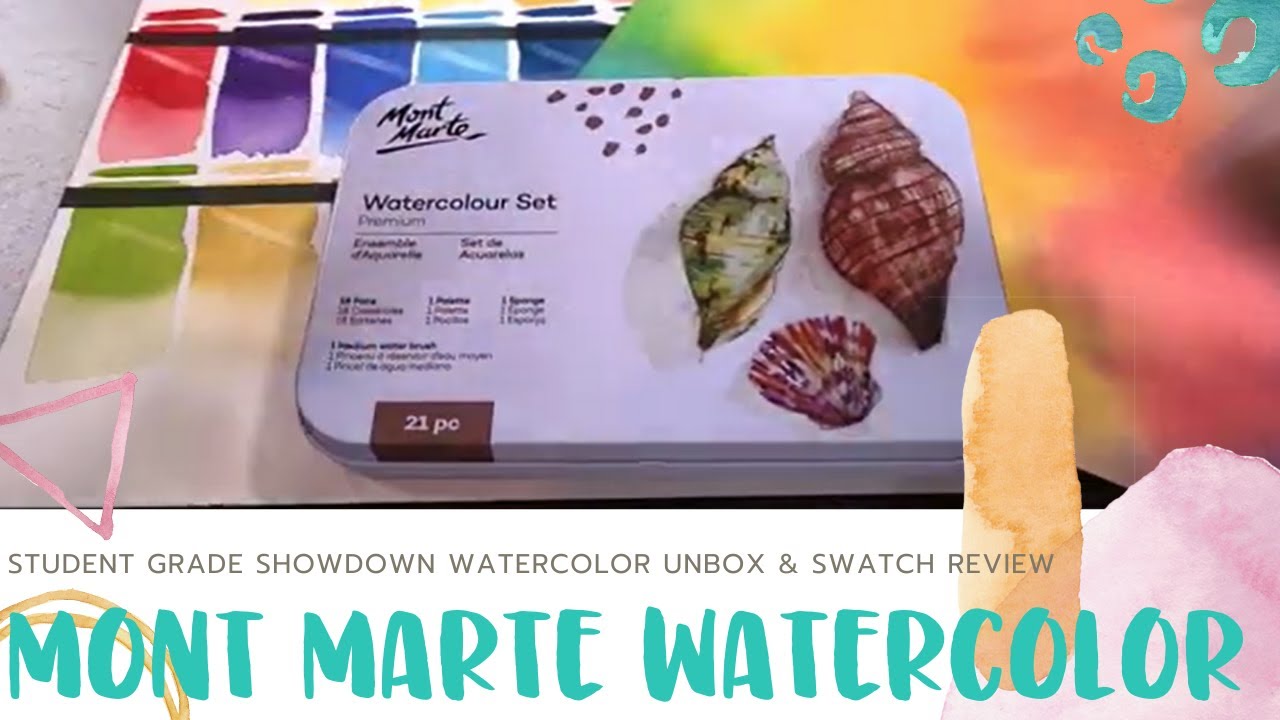 Monte Marte Watercolor Palette Unbox & Swatch- Student Grade Showdown