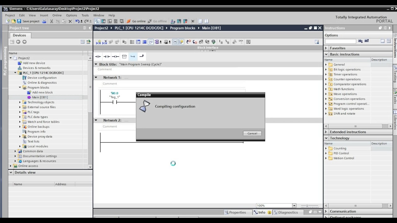 1) Yeni Proje Oluşturma ve Program Y&uuml;kleme (TiaPortal S71200)