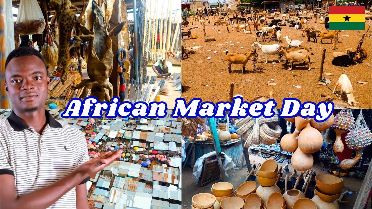 African market: Local Market Day In Bolgatanga Ghana West Africa