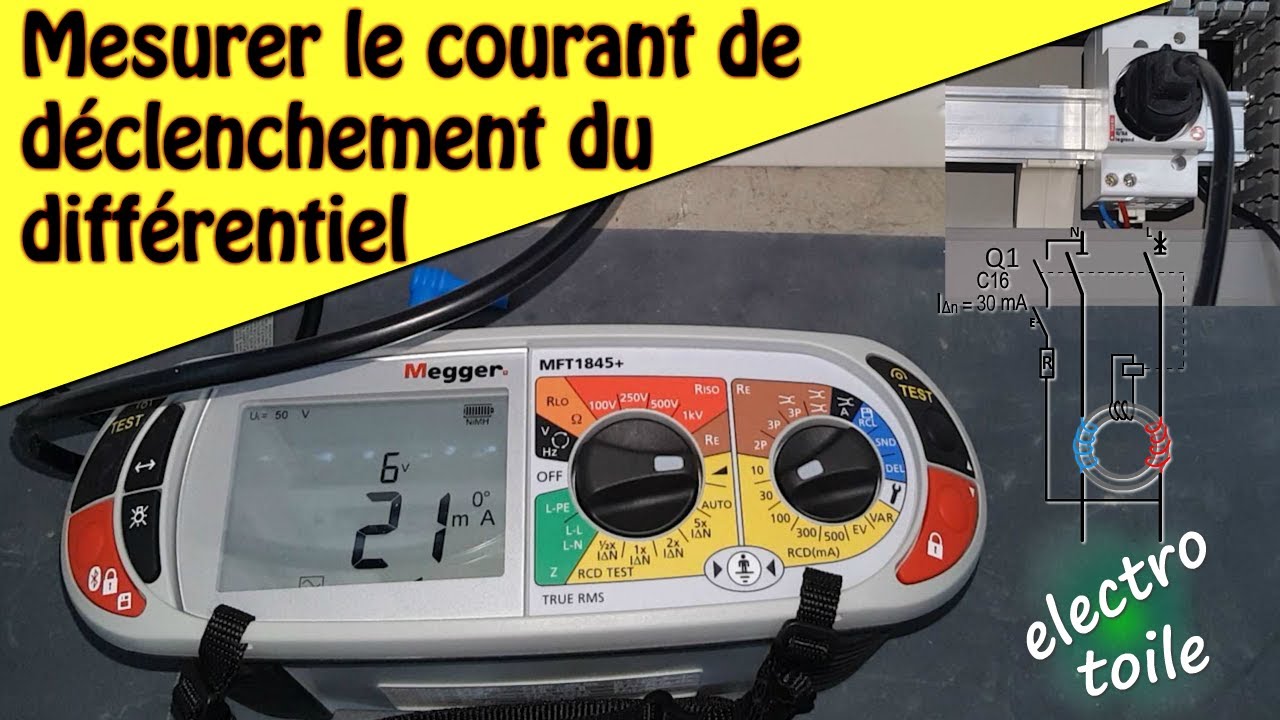 Test du déclenchement du différentiel sur prise de courant avec un contrôleur d'installation MEGGER