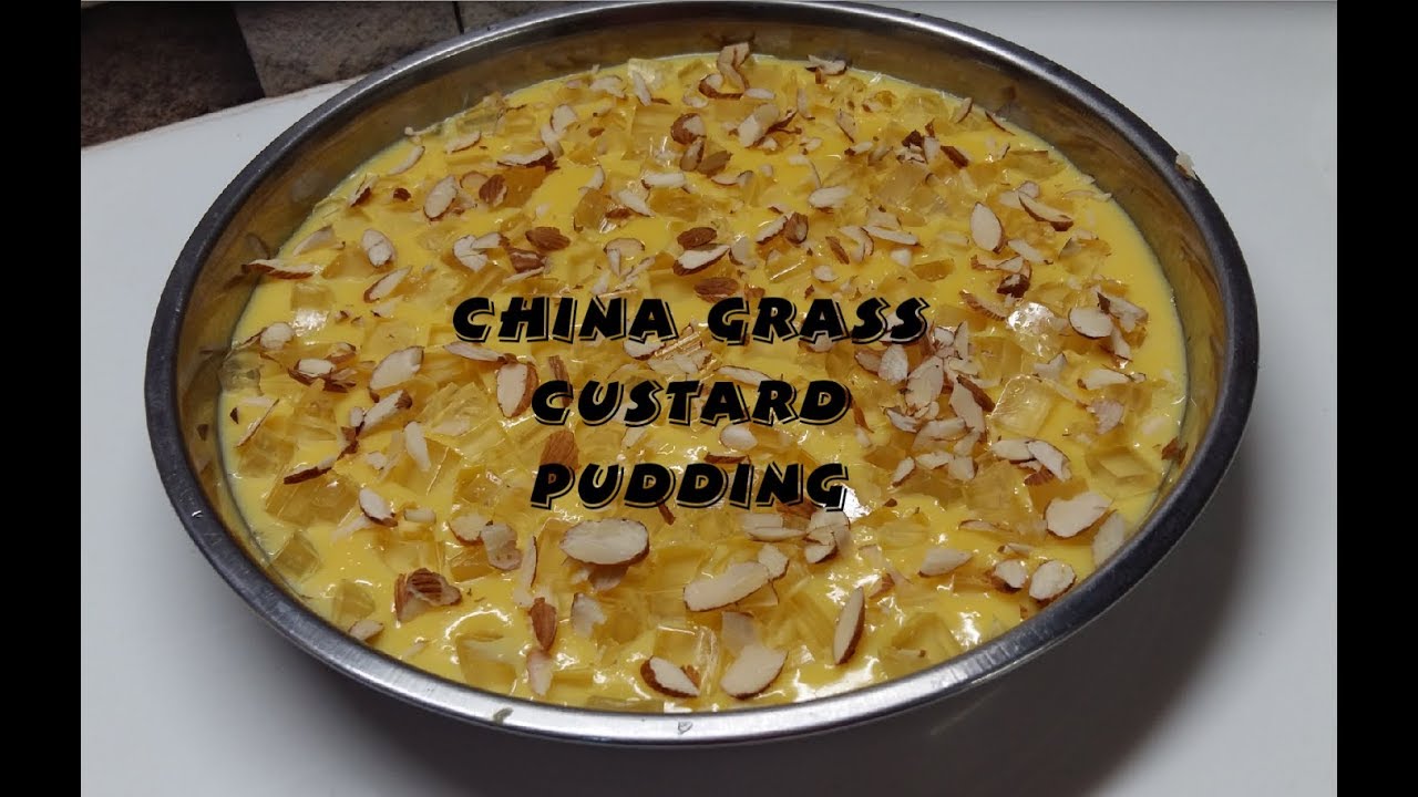 CHINA GRASS CUSTARD PUDDING/PUDDING RECIPE/HOW TO MAKE PUDDING