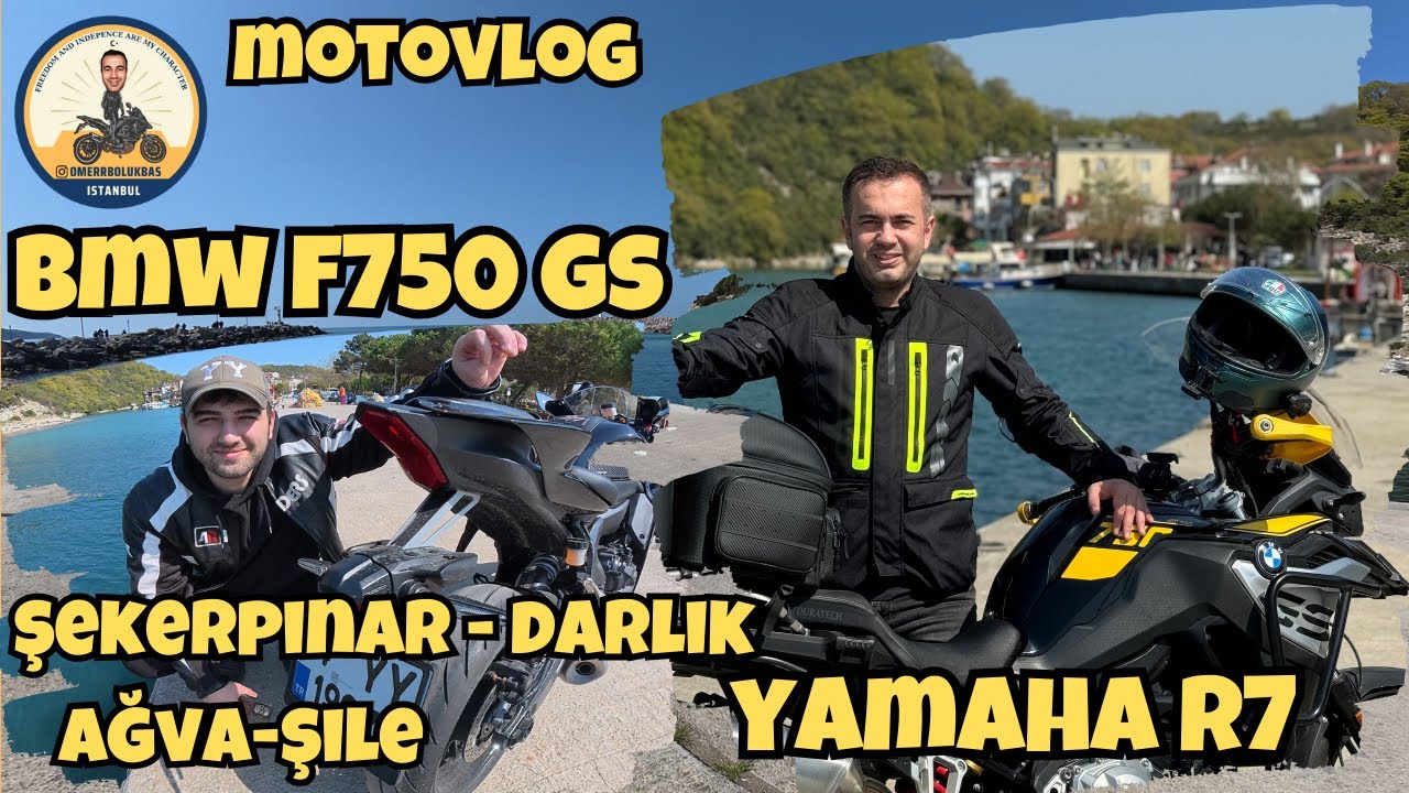 BMW F750 GS ve Yamaha R7 ile Darlık Virajları-Ağva-Şile Motovlog