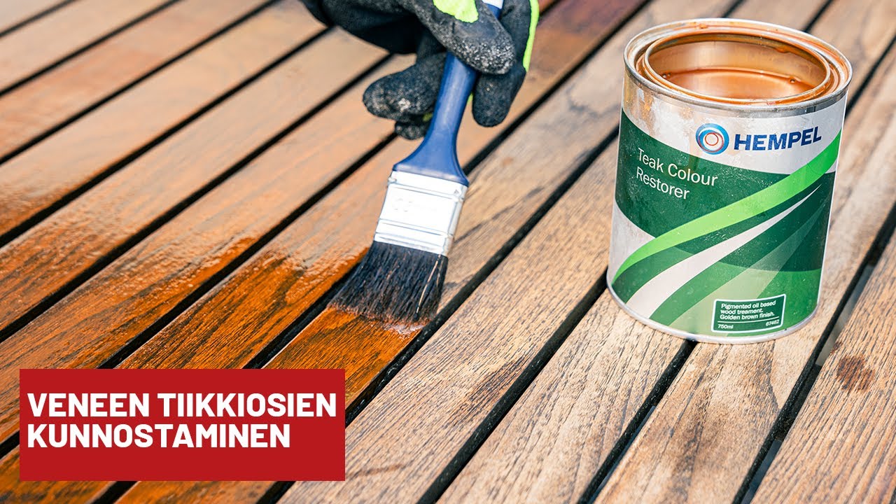 Veneen tiikkiosien kunnostaminen ja suojaaminen