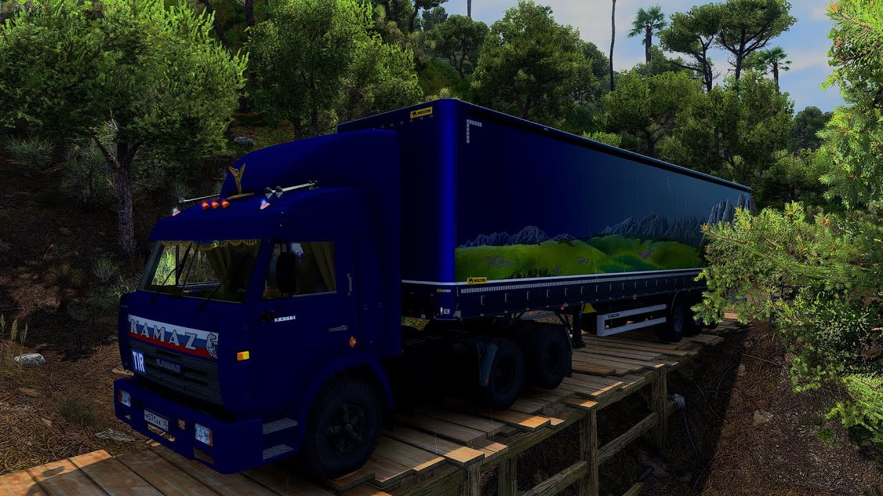Euro Truck Simulator 2  На Камазе по опасной дороге