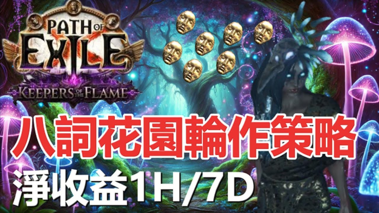 【POE3.27】八詞花園輪作策略介紹（策略更新在置頂留言，改成八詞撕圖流的話每小時淨收益可以有11D)