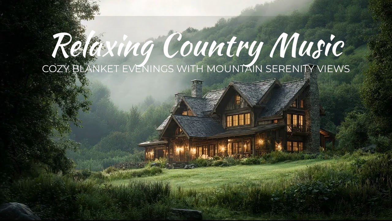 Relaxing Country Music | Cozy Blanket Evenings with Mountain Serenity Views