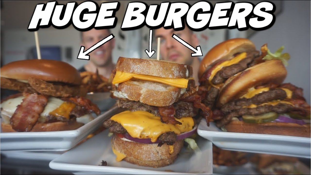 $100 CRAZY THREE BURGER CHALLENGE!! New Record? Edmonton AB | Man Vs Food