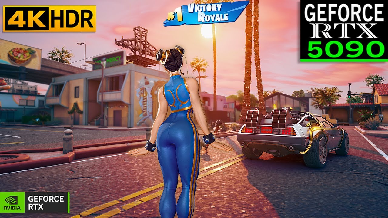 Fortnite Chun-Li Skin Gameplay | RTX 5090 4K MAX Graphics + Ray Tracing ON