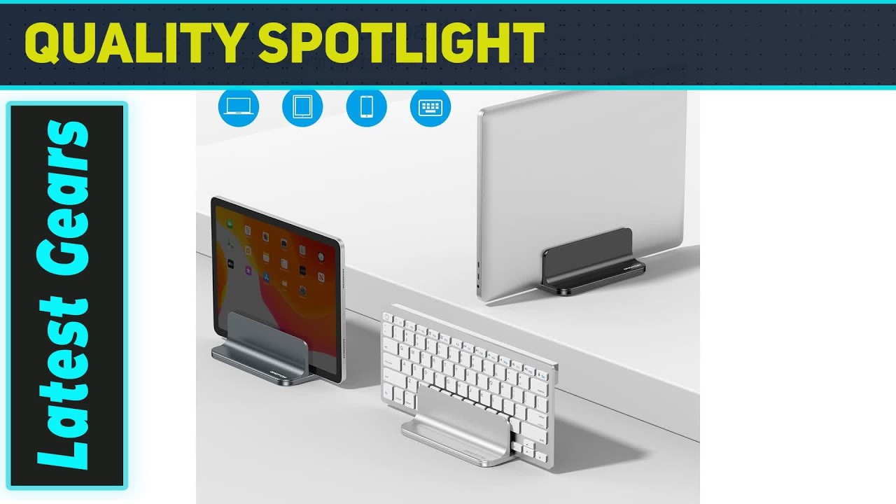 OMOTON Vertical Laptop Stand Holder Best Space-Saving Aluminum Desk Organizer