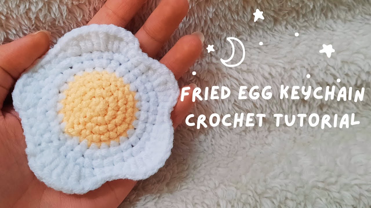 How to crochet Fried Egg Keychain | Fried Egg amigurumi crochet tutorial | Easy no sew for beginners