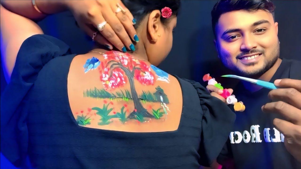 ASMR | My Husband Doing My Relaxing Back Painting | 🎨😍
