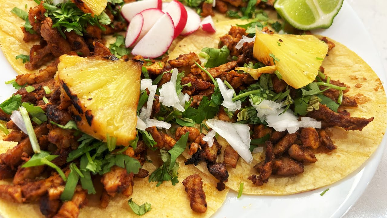Taquitos al pastor en sartén o freidora de aire