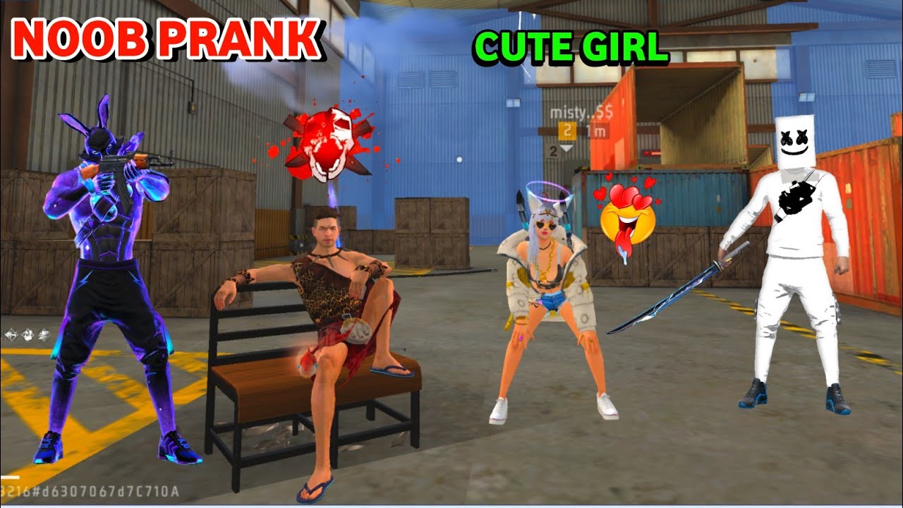 Cute Girl vs Y GAMING 👿 Woowwwww 😍  Noob Prank With Random Girl 😂 Garena Free Fire 🔥⚡