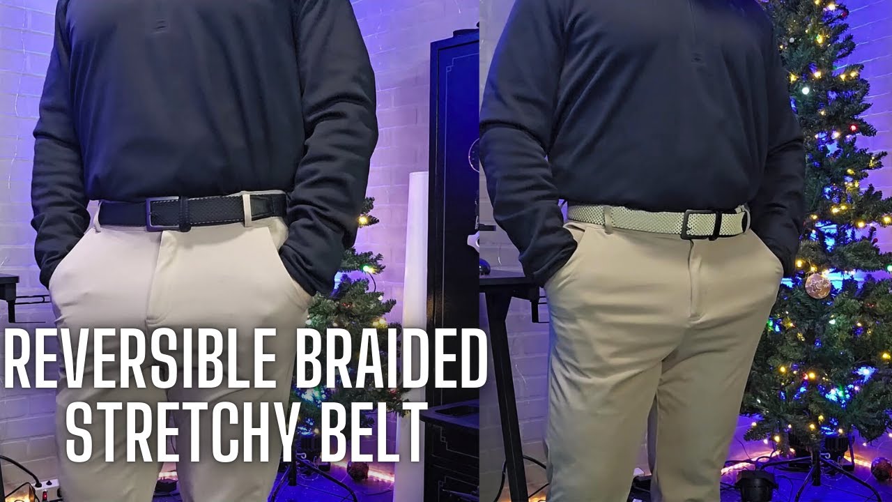 JASGOOD Men&rsquo;s Reversible Braided Stretch Belt