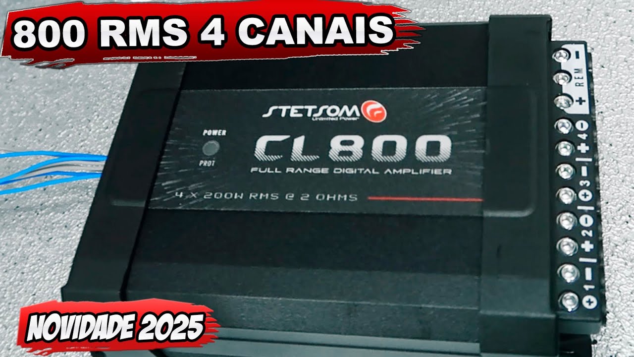 Teste de potência novo Amplificador Stetsom CL800.4 800 RMS 4 canais - Review