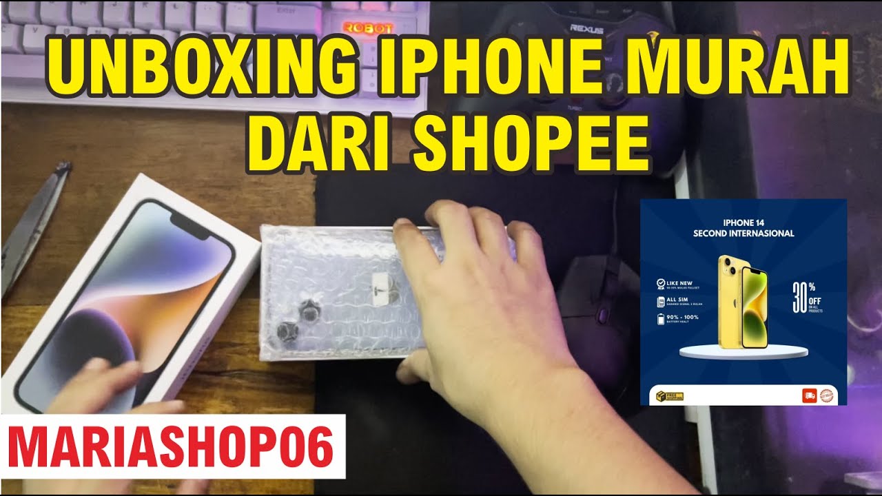 UNBOXING & RIVIEW IPHONE 14 EX INTER SHOPEE - MARIASHOP06