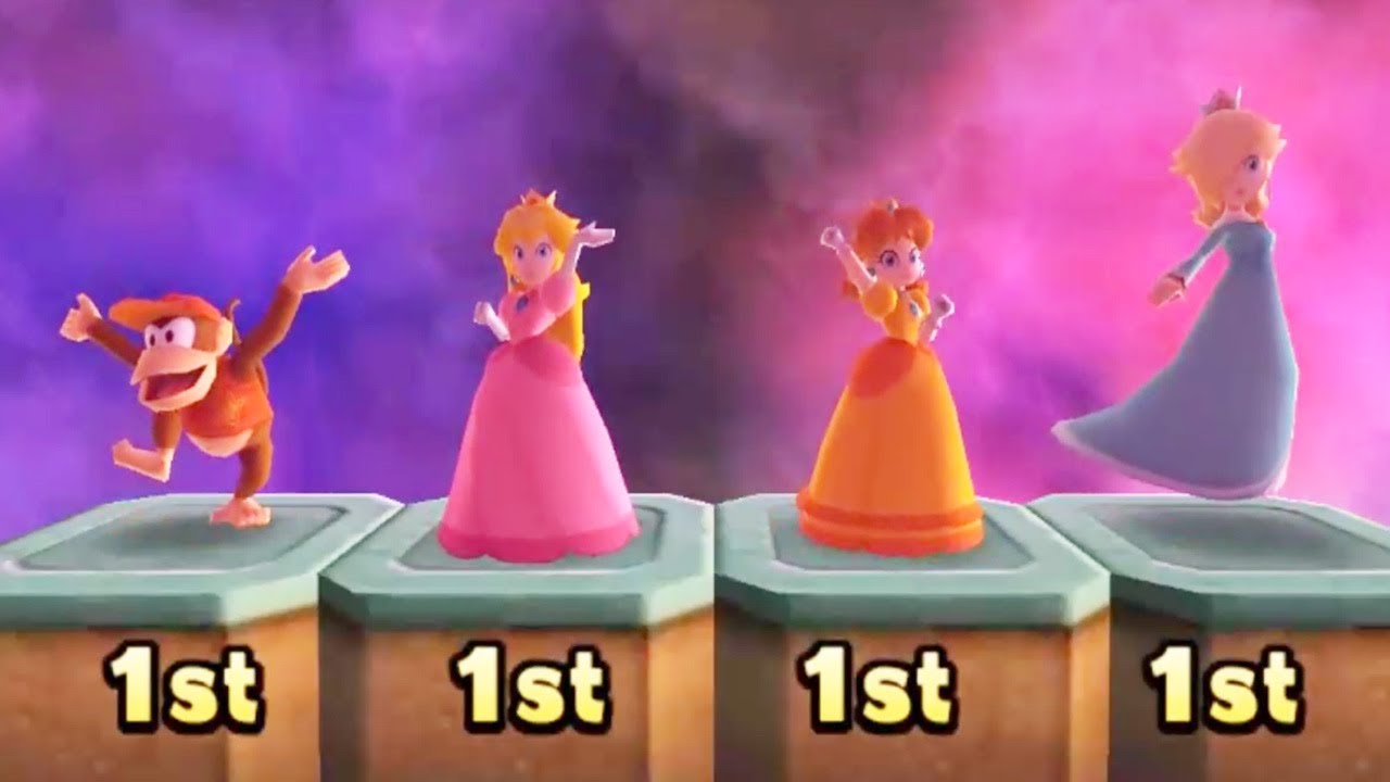Mario Party Star Rush - All Funny Minigames #5 - Diddy Kong Vs Peach Vs Daisy Vs Rosalina