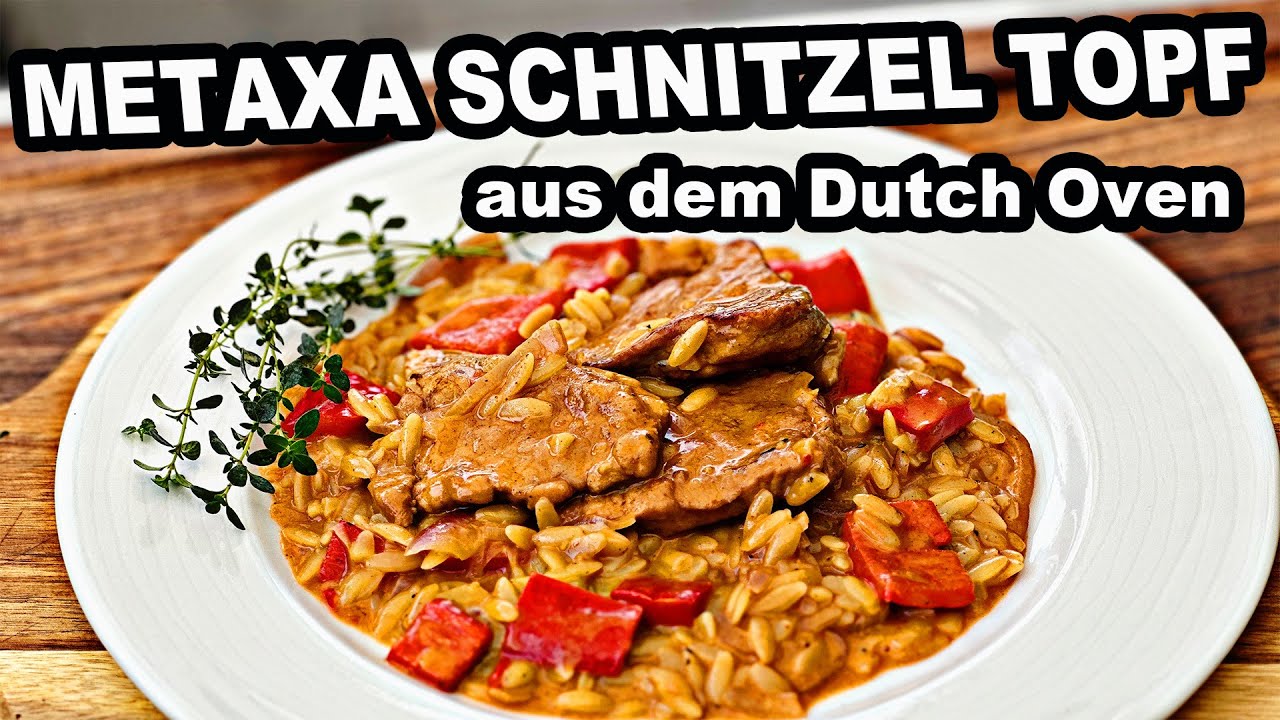 Metaxa Schnitzel Topf aus dem Dutch Oven | The BBQ BEAR