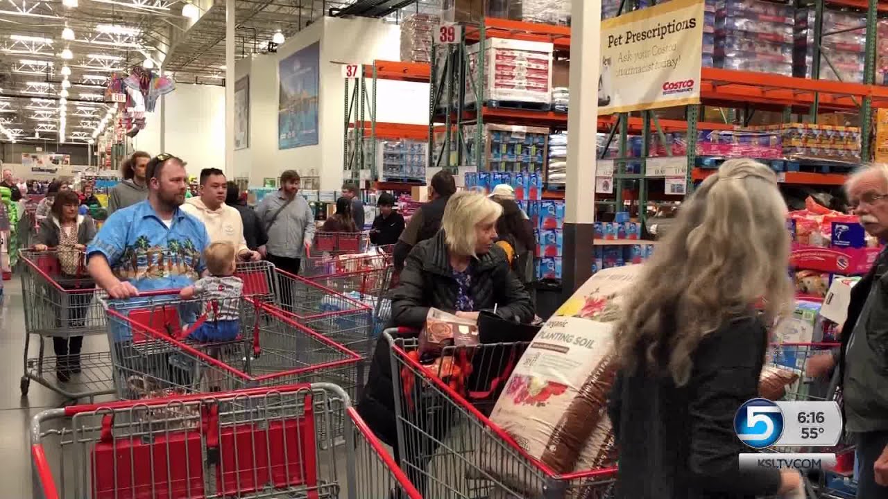 Shoppers Met With Long, Long Lines For Groceries