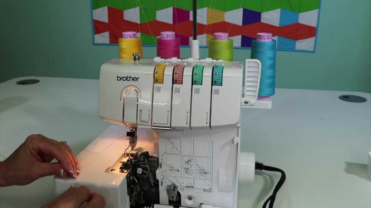 Brother 1034D Serger 16 Threading - Tying On