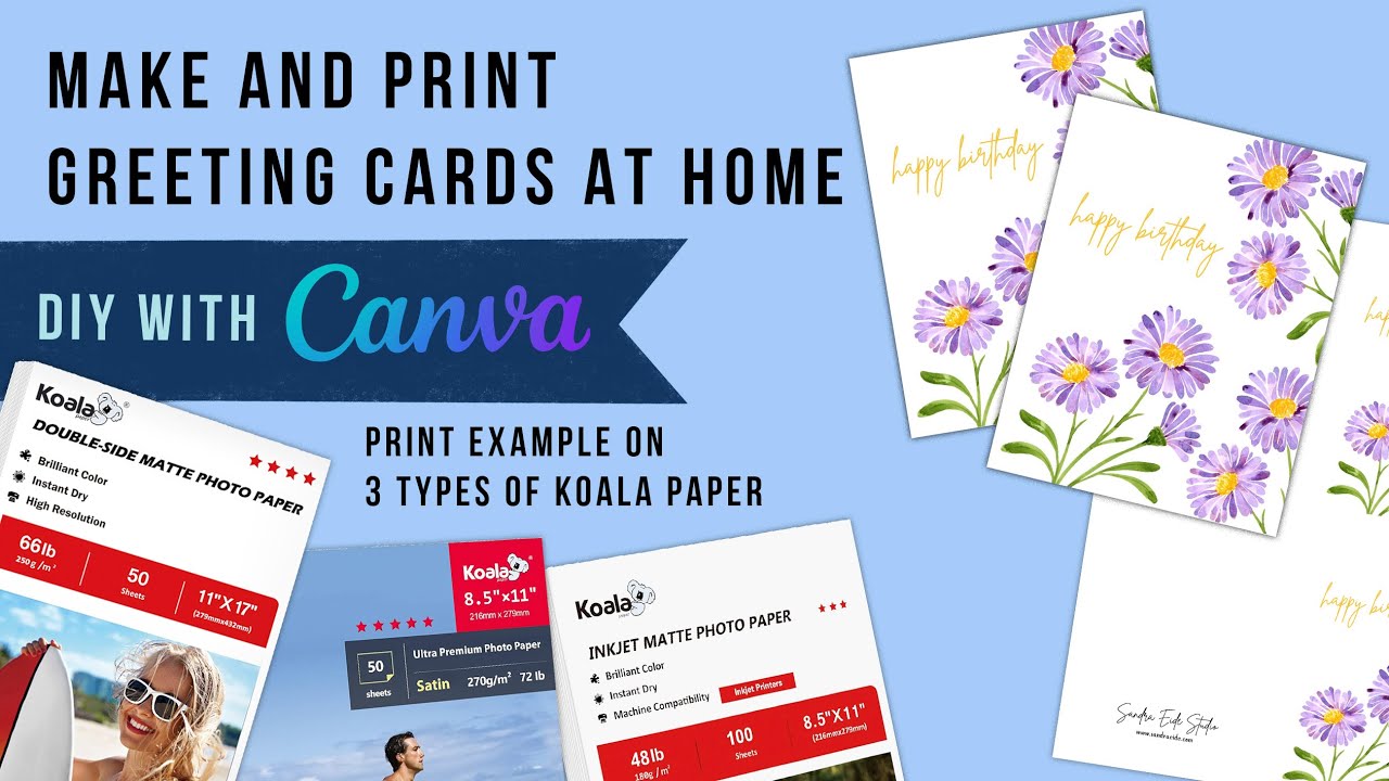 Как сделать поздравительные открытки дома на продажу &mdash; урок по Canva &mdash; обзор Koala Paper