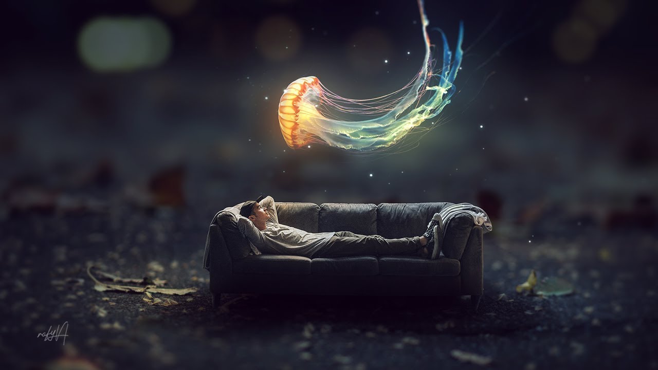 Fantasy Glowing Jellyfish Miniature Photo Effect Photoshop Tutorial