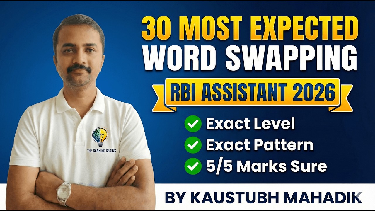 30 word Swapping for RBI ASSISTANT 2026 by Kaustubh Sir