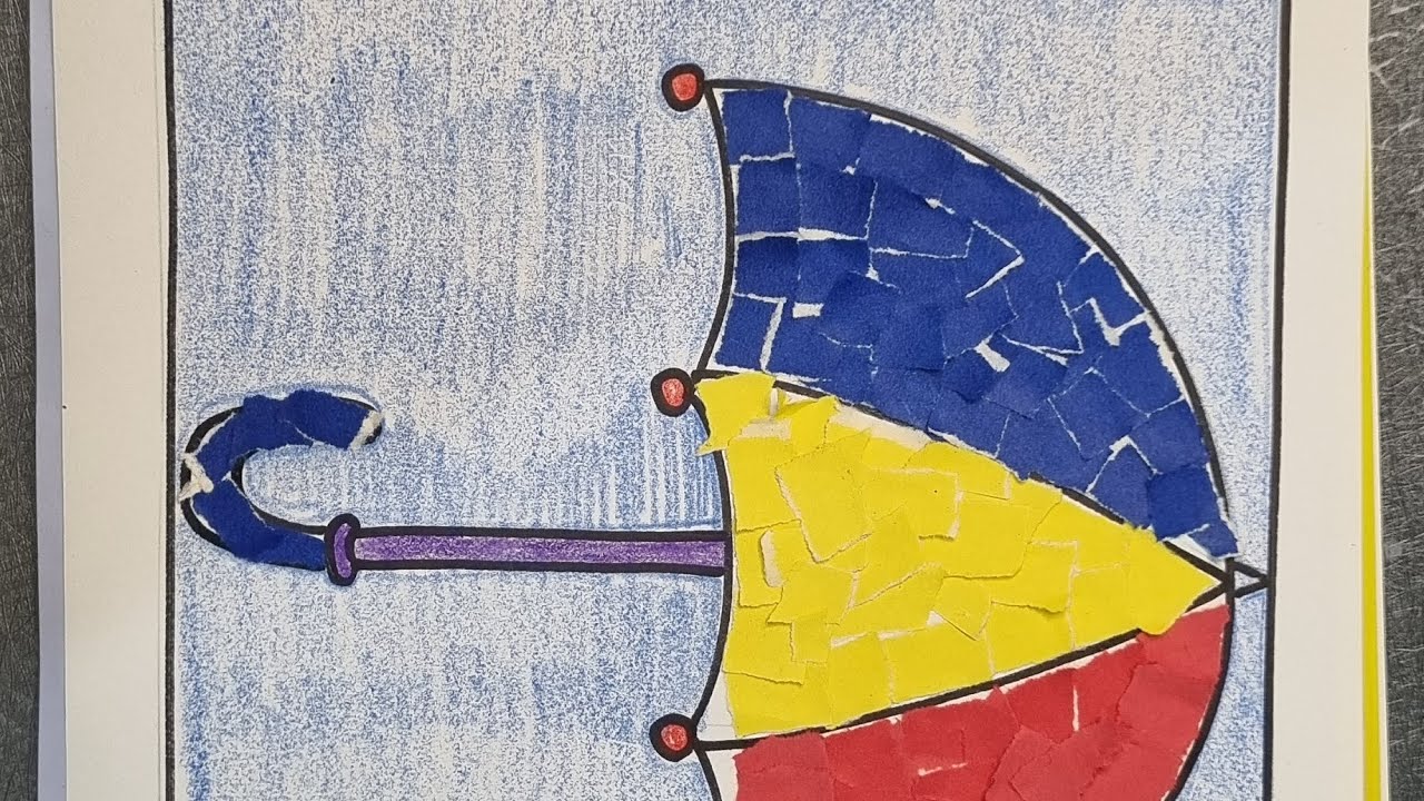 How to do Tearing and pasting||  #umbrella  #drawing4kids #preprimarylearning #finemotorskills 