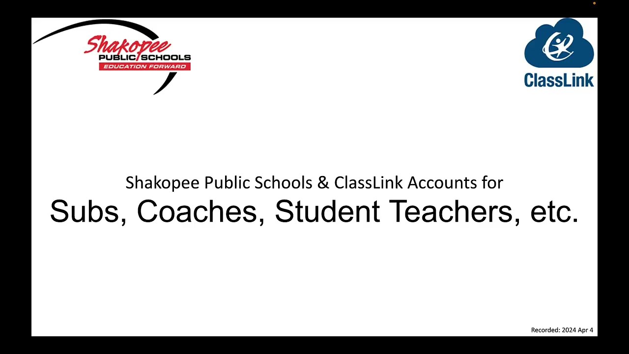 ClassLink for Subs, Coaches, Student Teachers, etc.