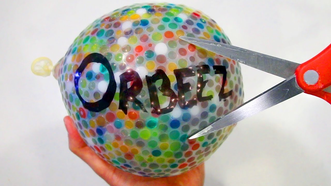 Popping Huge ORBEEZ Balloon and Mixing with Slime!