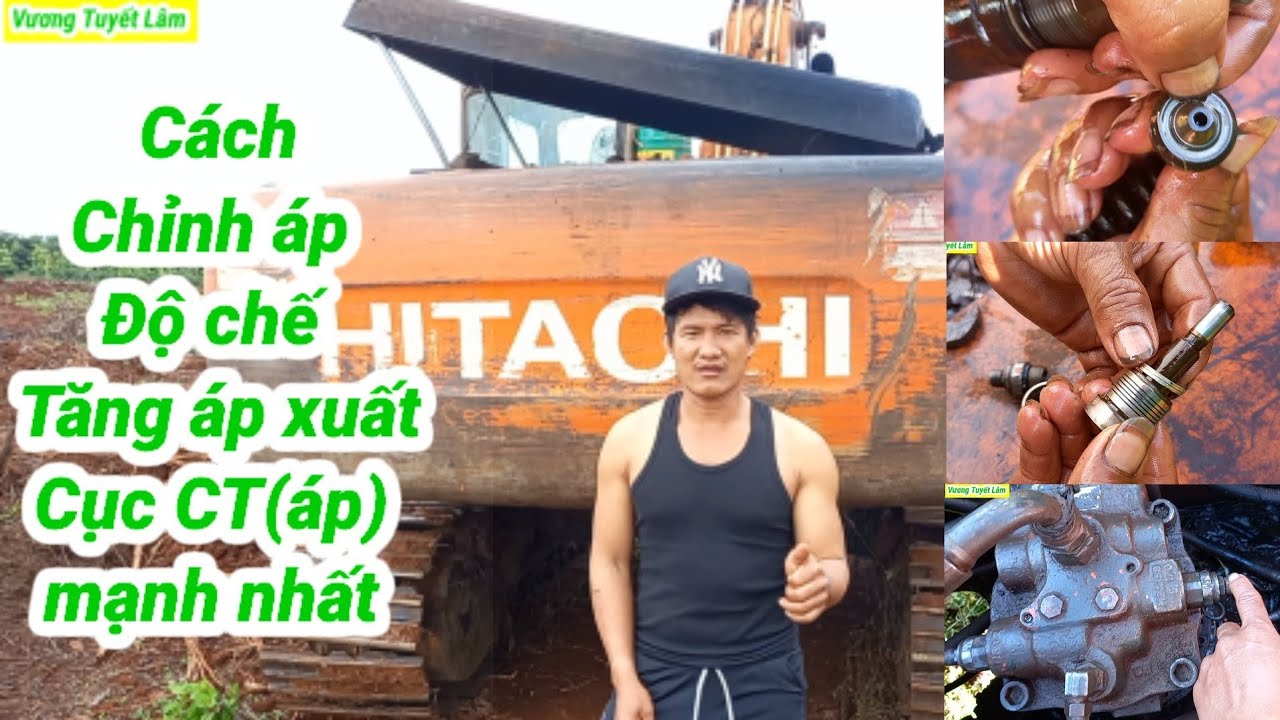 Cách@ chỉnh bơm thủy lực máy xúc. Tăng áp cục CT.Quay toa máy xúc chậm. Quay toa máy xúc yếu 1 bên