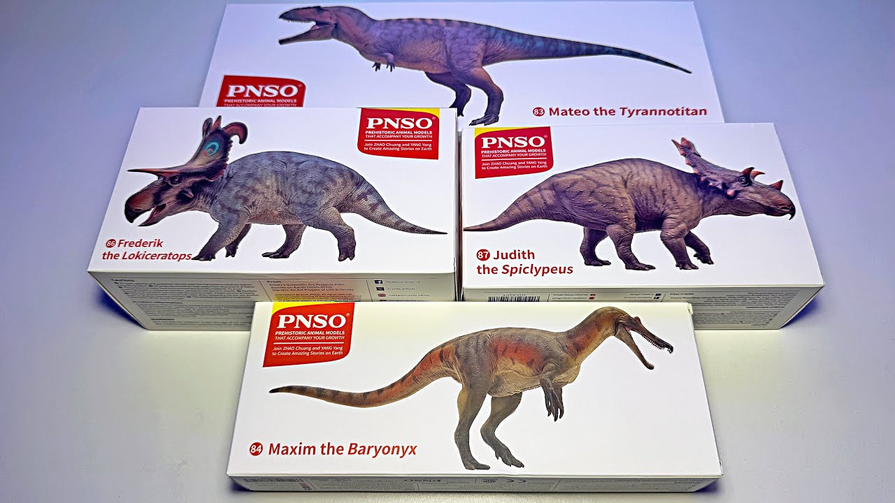 Unboxing New PNSO Dinosaur Toys - Baryonyx, Tyrannotitan, Lokiceratops, Spiclypeus