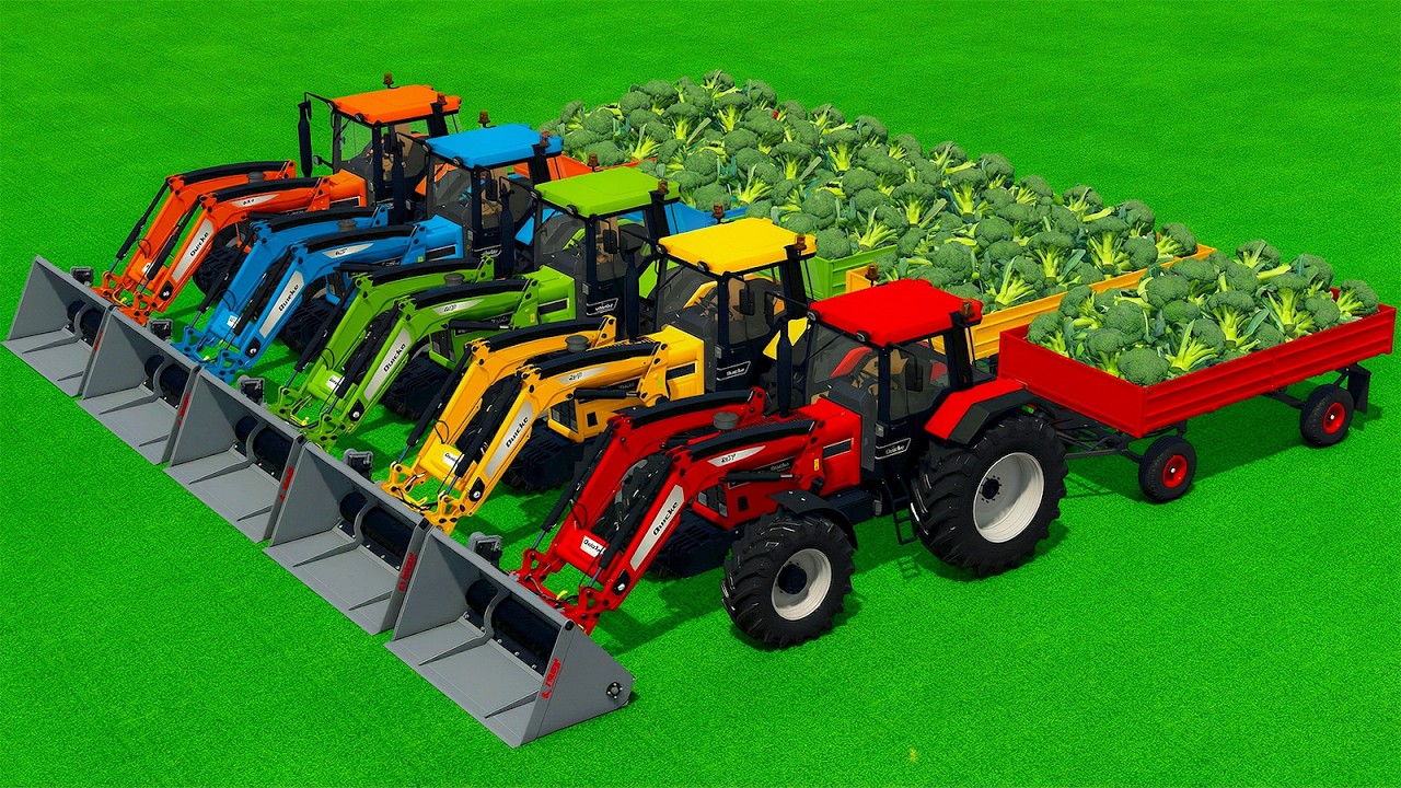 LOAD AND TRANSPORT BROCCOLI WITH CASE TRACTORS - Farming Simulator 25 🥦