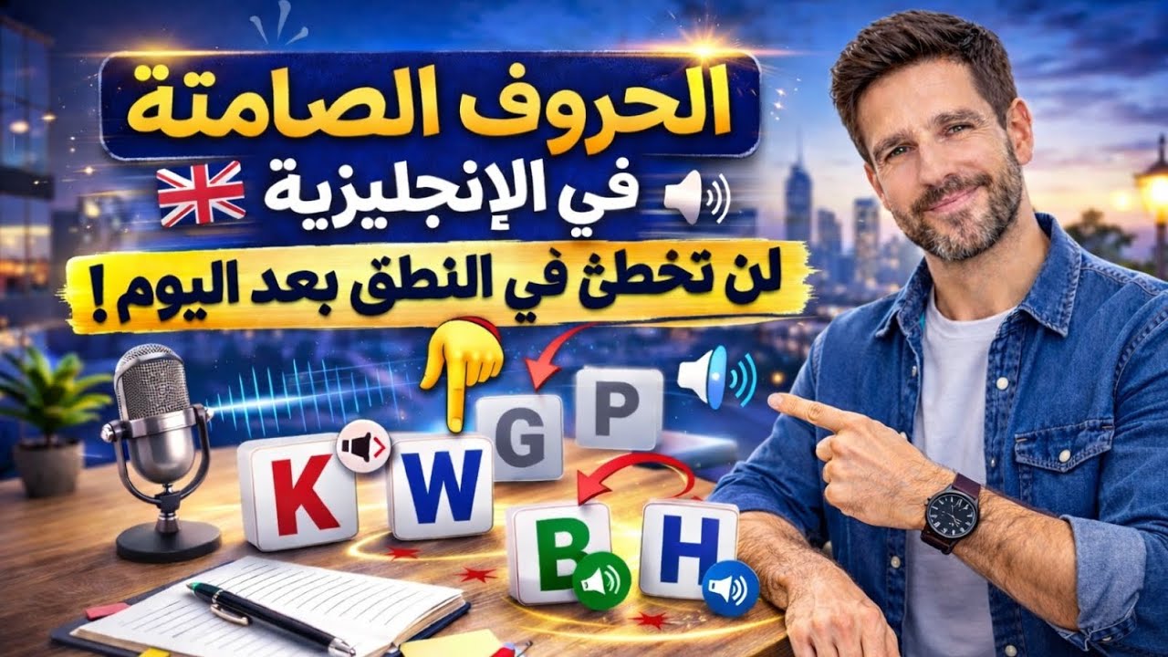 أهم الحروف الصامتة في اللغة الإنجليزية 🔥 KN | WR | PS | GN | EU مع أمثلة واضحة