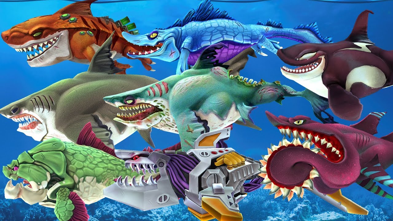 Hungry Shark World Todos Los Super TIBURONES TAMAÑO !!