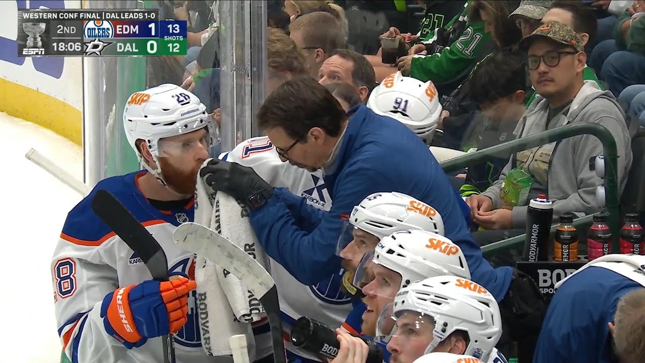 Connor Brown Gets Cut By Mikael Granlund's Skate Blade
