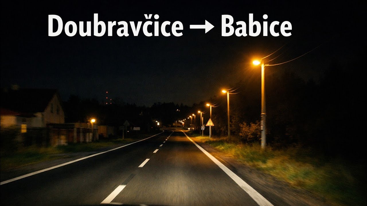 🚗 Doubravčice → Babice | Calm Night Drive | 4K | No Commentary
