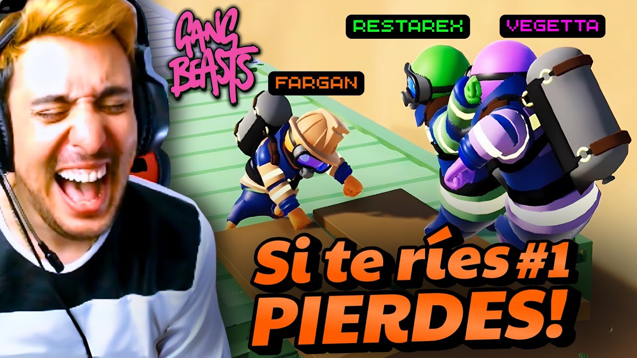 GANG BEASTS! RETO de NO RE&Iacute;RSE! 🤣 Risas y golpes con FARGAN Y AMIGOS! #1