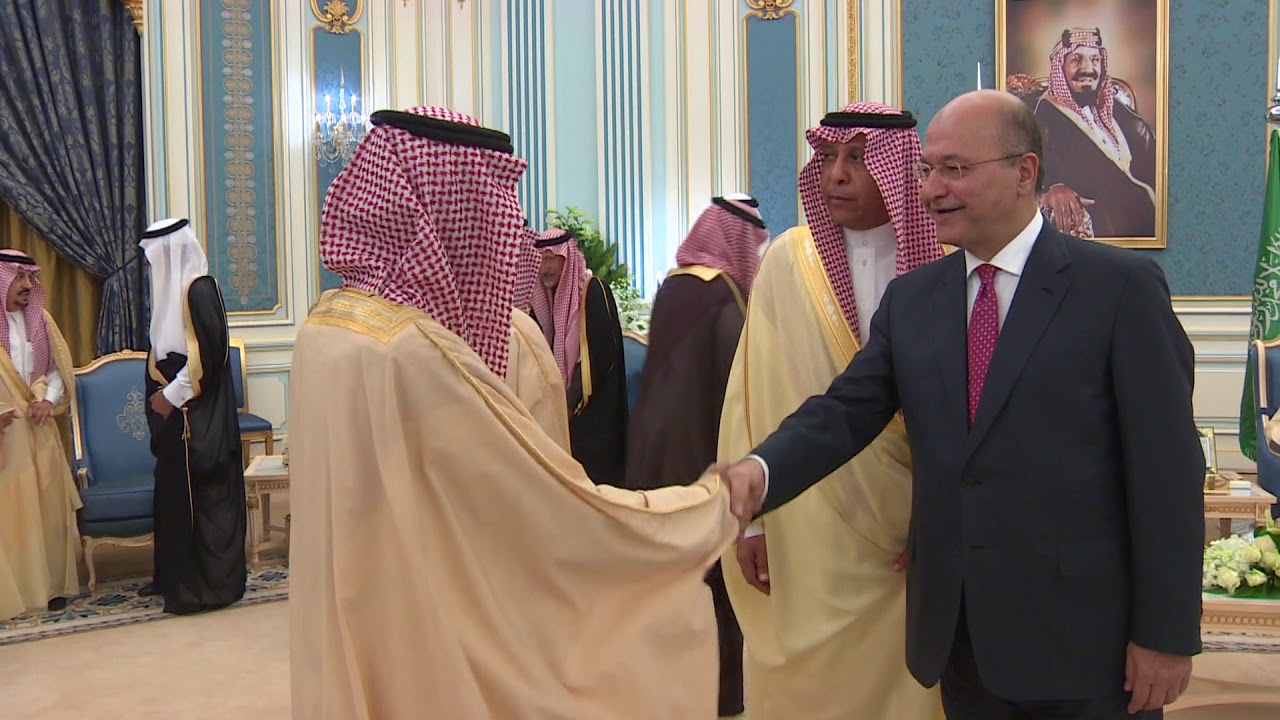 مراسم استقبال رئيس الجمهورية الدكتور برهم صالح خلال زيارة المملكة العربيه السعودية