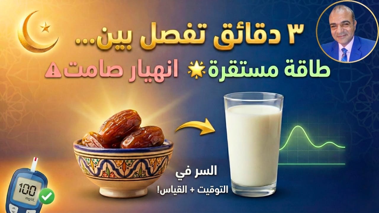 كيف تتناول التمر بالحليب في رمضان “دون رفع سكر الدم”  عبر 3 مفاتيح والدقائق الثلاثه الفاصلة !