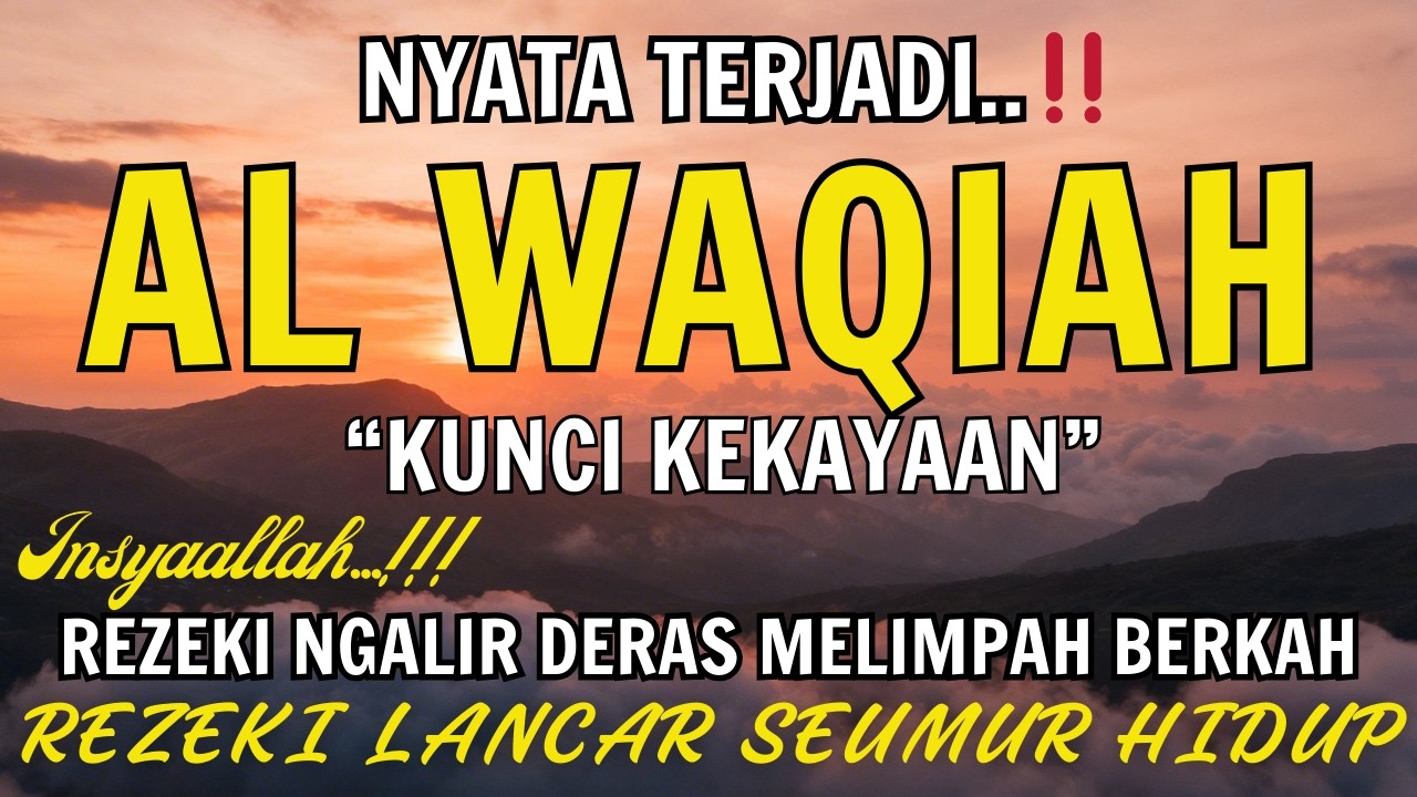 Baca Al WAQIAH 7x,DENGARKAN HUTANG LUNAS✅,LEBARAN REZEKI DATANG MELIMPAH TIBA-TIBA,DOA PEMBUKA REZEK