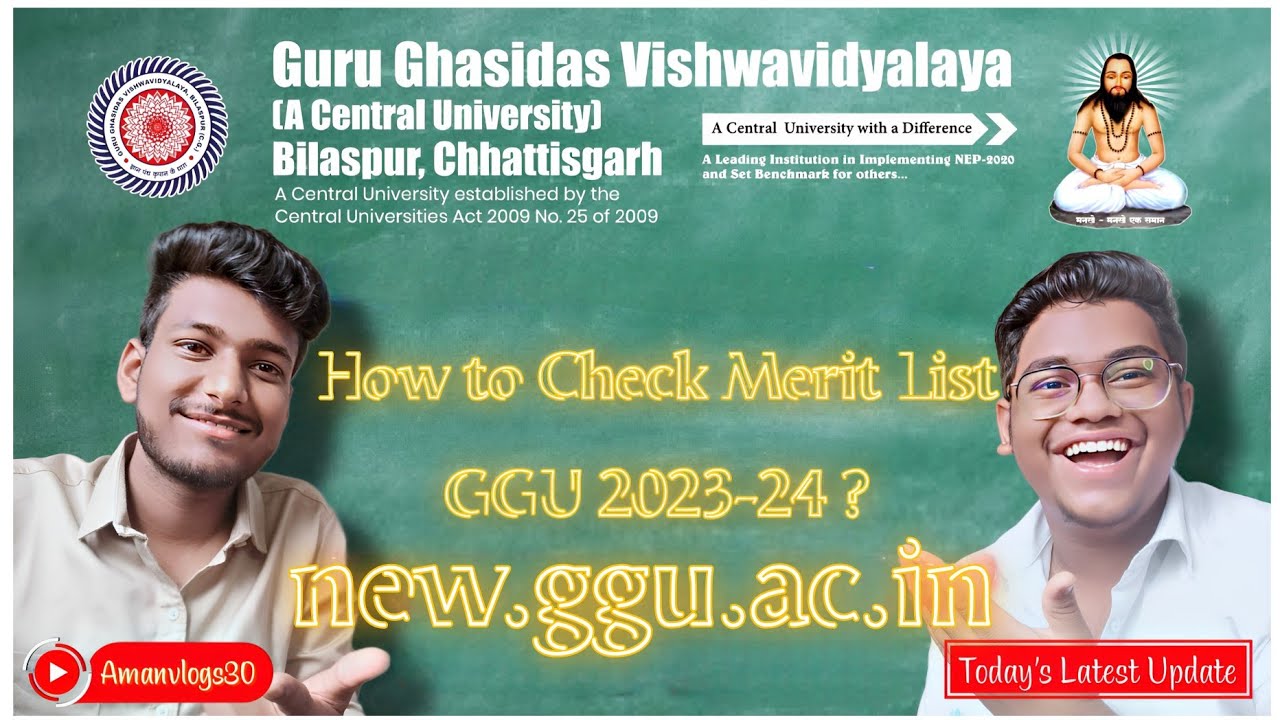 Ggu Merit List Check kaise kare ? How to check Merit List Ggu ? All Department Merit List