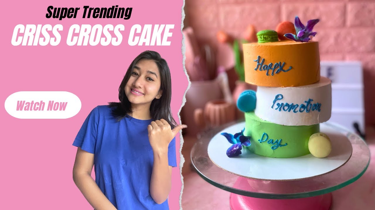 How to make criss cross cake | Zig zag cake  | Viral Criss Cross cake | Tri colour cake