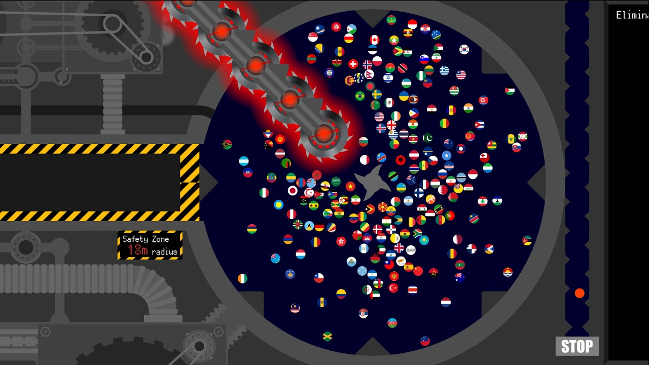 Chainsaw - Marble Race Countries  - Algodoo