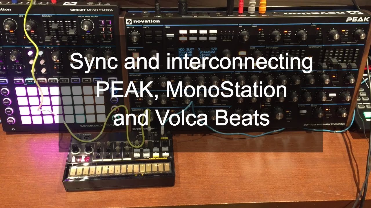 How to sync Novation PEAK, MonoStation and Volca Beats.