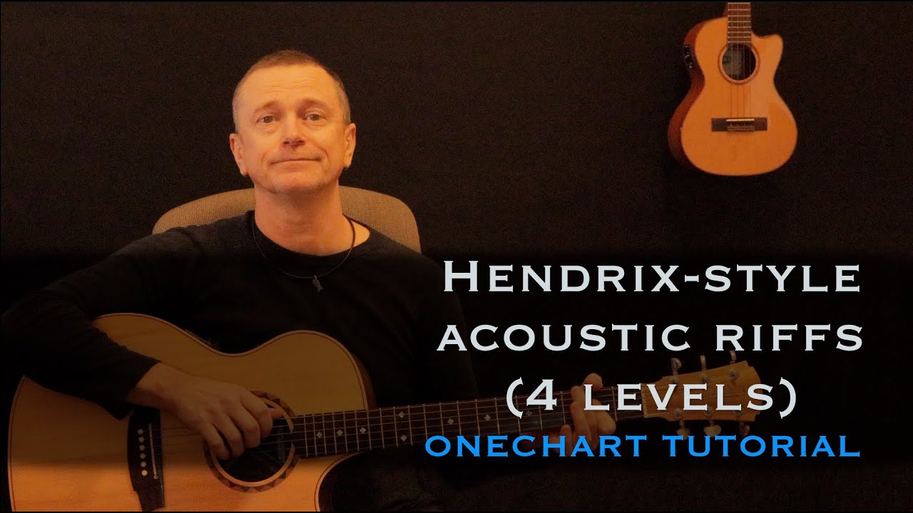 Hendrix style acoustic riffs: 4 Levels [free tab]