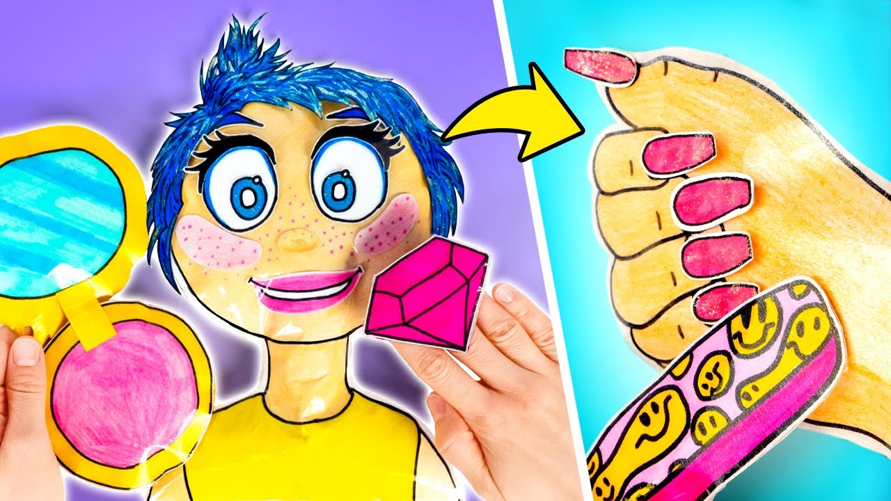Skincare Fai-Da-Te, Trucco E Abbigliamento Per Gioia || Inside Out 2 || Creazioni Con La Carta