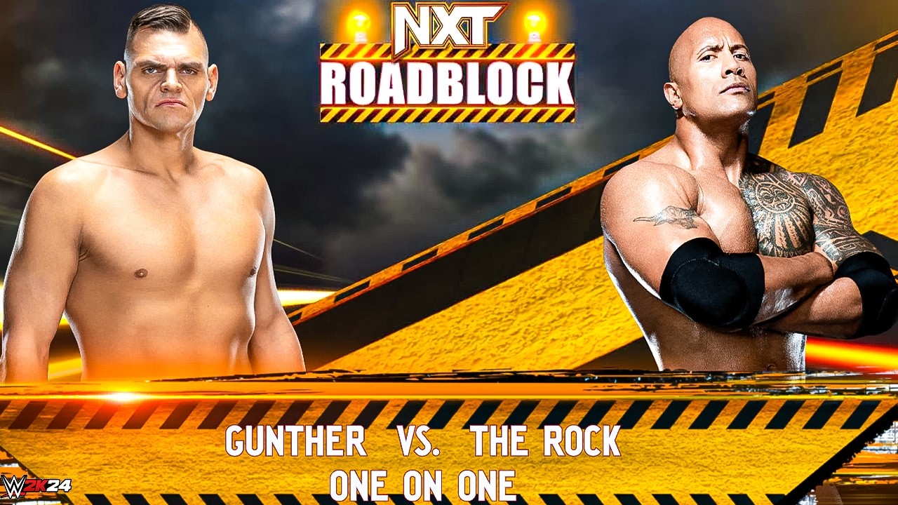 Gunther vs The Rock – The Ring General vs The Brahma Bull | WWE 2K24 Full Match Highlights