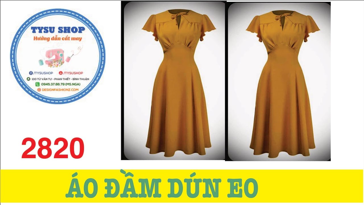 Hướng Dẫn Cắt May Áo Đầm Dún Eo |Ở Nhà Với Tysushop 2820