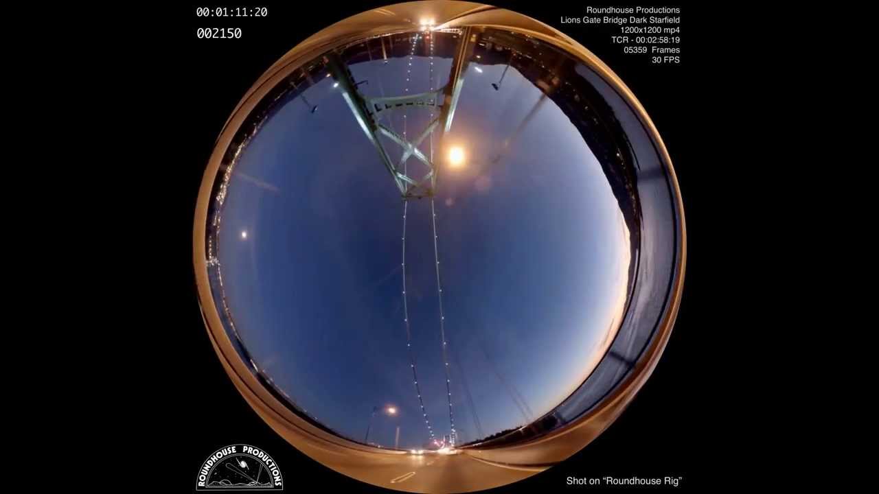 Roundhouse Productions - Fulldome Lions Gate Bridge Dusk with Starfield